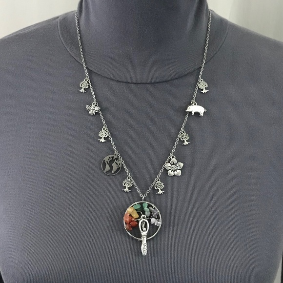 “Gaia: Mother Earth" Terra Greek Roman Goddess Handmade Mythology Necklace, Tree - Picture 10 of 16